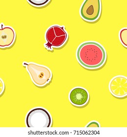 Seamless pattern with fruit icons for your design