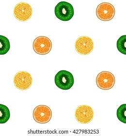 Seamless pattern. fruit. kiwi lemon orange