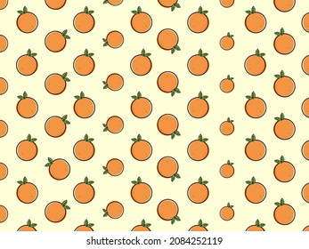 Seamless pattern with fruit oranges, orange fruit background. Can be used for packaging, wrapping paper, greeting cards, stickers, fabrics and prints.