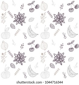 Seamless pattern fruit ornament