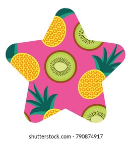 seamless pattern fruit pineapple and kiwi fresh