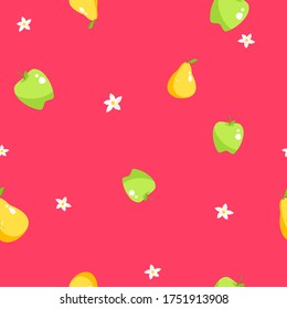 Seamless pattern with fruit for summer