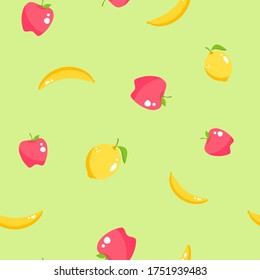 Seamless pattern with fruit for summer