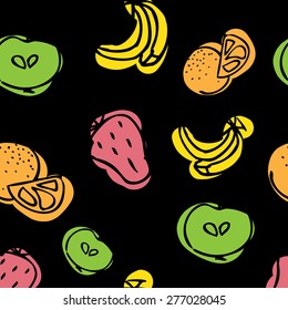 Seamless pattern of fruit. vector background 3