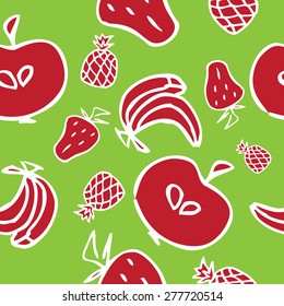Seamless pattern of fruit. vector background 8