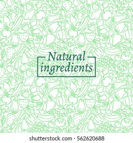 Seamless pattern with fruit and vegetables. Vector illustration.