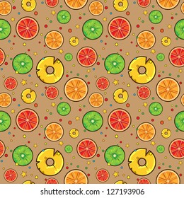 Seamless Pattern with Fruits