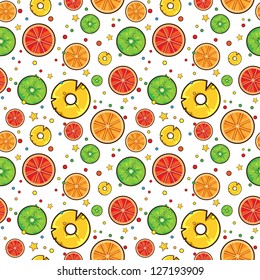 Seamless Pattern with Fruits