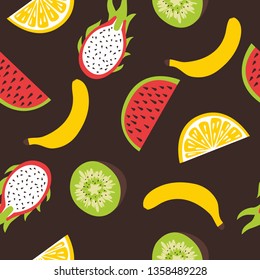 Seamless pattern with fruits