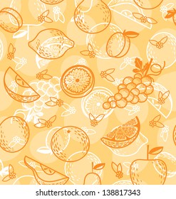 Seamless pattern with fruits