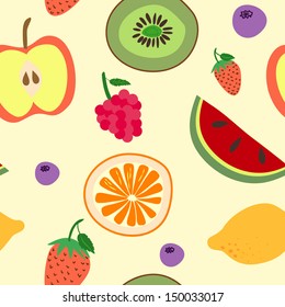 Seamless pattern with fruits