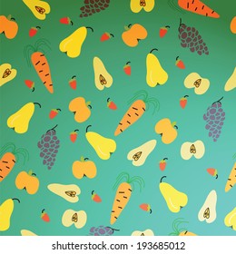 Seamless pattern with fruits
