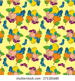 Seamless pattern with fruits