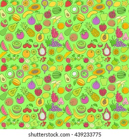 Seamless pattern with fruits