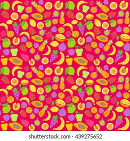 Seamless pattern with fruits