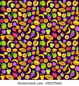Seamless pattern with fruits