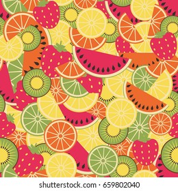 Seamless pattern with fruits