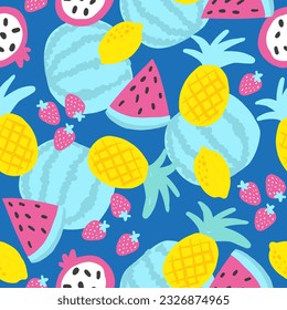 Seamless pattern with fruits .  Background for textile, fabric, stationery, clothes, accessories and other designs.