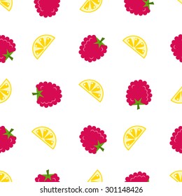 Seamless pattern with fruits. Bright design into flat style with vitamins and minerals. Fresh organic food for a healthy lifestyle. vector