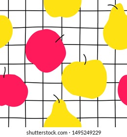 Seamless pattern with fruits. It can be used on fabric, wallpaper, wrapping paper or any packages design.