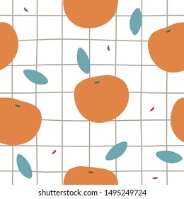 Seamless pattern with fruits. It can be used on fabric, wallpaper, wrapping paper or any packages design.