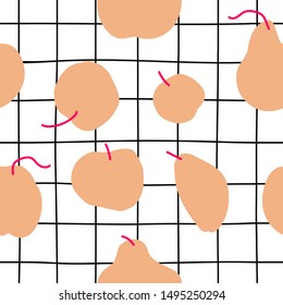 Seamless pattern with fruits. It can be used on fabric, wallpaper, wrapping paper or any packages design.