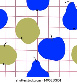 Seamless pattern with fruits. It can be used on fabric, wallpaper, wrapping paper or any packages design.