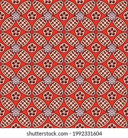 Seamless pattern with fruits and cocoa leaves. Background for packaging chocolate drink and chocolate. 