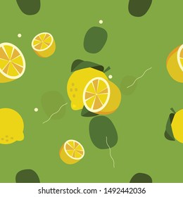 seamless pattern of fruits cute vector.