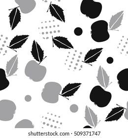 Seamless  pattern of fruits, halftone.