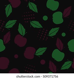 Seamless  pattern of fruits, halftone.