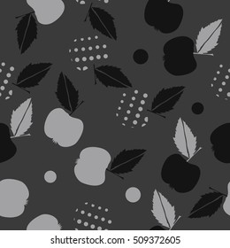 Seamless  pattern of fruits, halftone.