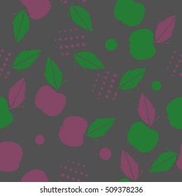 Seamless  pattern of fruits, halftone.