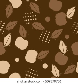 Seamless  pattern of fruits, halftone.