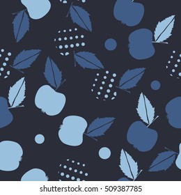 Seamless  pattern of fruits, halftone.