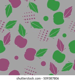 Seamless  pattern of fruits, halftone.