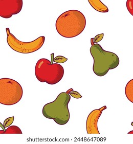 seamless pattern with fruits illustration