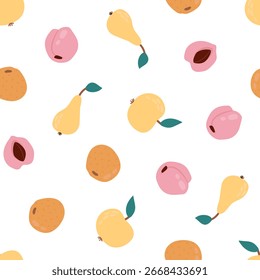 Seamless Pattern of Fruits Illustration. Endless patterns for your design

