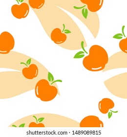 Seamless pattern Fruits on white background. colorful print for vegan design .wallpaper vector 