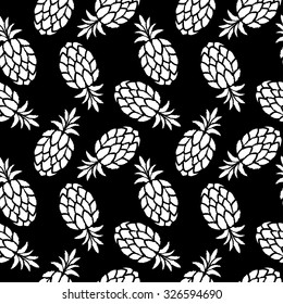 Seamless pattern with fruits pineapples. Colorful repeating background. Cloth design. Wallpaper, wrapping