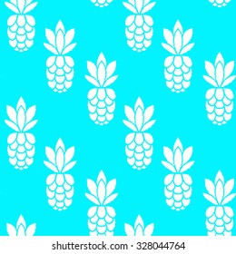 Seamless pattern with fruits pineapples. Colorful repeating background. Cloth design. Wallpaper, wrapping