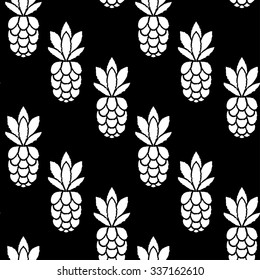 Seamless pattern with fruits pineapples. Colorful repeating background. Cloth design. Wallpaper, wrapping