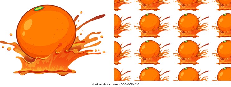 Patrón de frutos sin foco con salpicadura en ilustración blanca