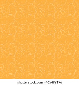 Seamless pattern with fruits such as pear, apple. cherries, plums and grapes. Vector illustration