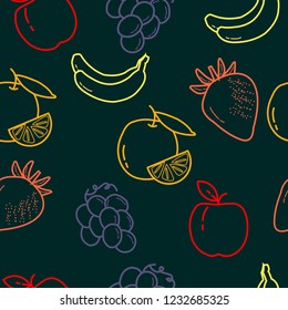 Seamless pattern with fruits theme