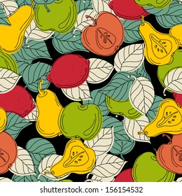 Seamless pattern with fruits - vector 