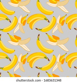 seamless pattern with fruits, vector illustration, ripe yellow bananas, ornament for wallpaper and fabric, wrapping paper