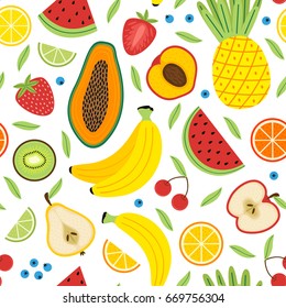seamless pattern with fruits - vector illustration, eps