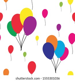 Seamless Pattern Full color Balloon free hand