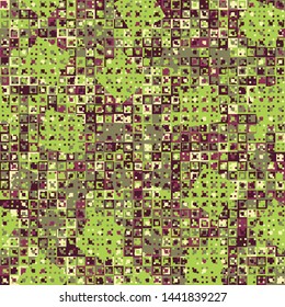 Seamless pattern. Fun camouflage made up of multicolored squares. Bright colours.